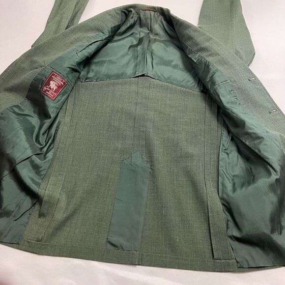Boy Scout Hart Schaffner & Marx Green Blazer Bullion Boy Scouts VTG Size 37L - Picture 5 of 10